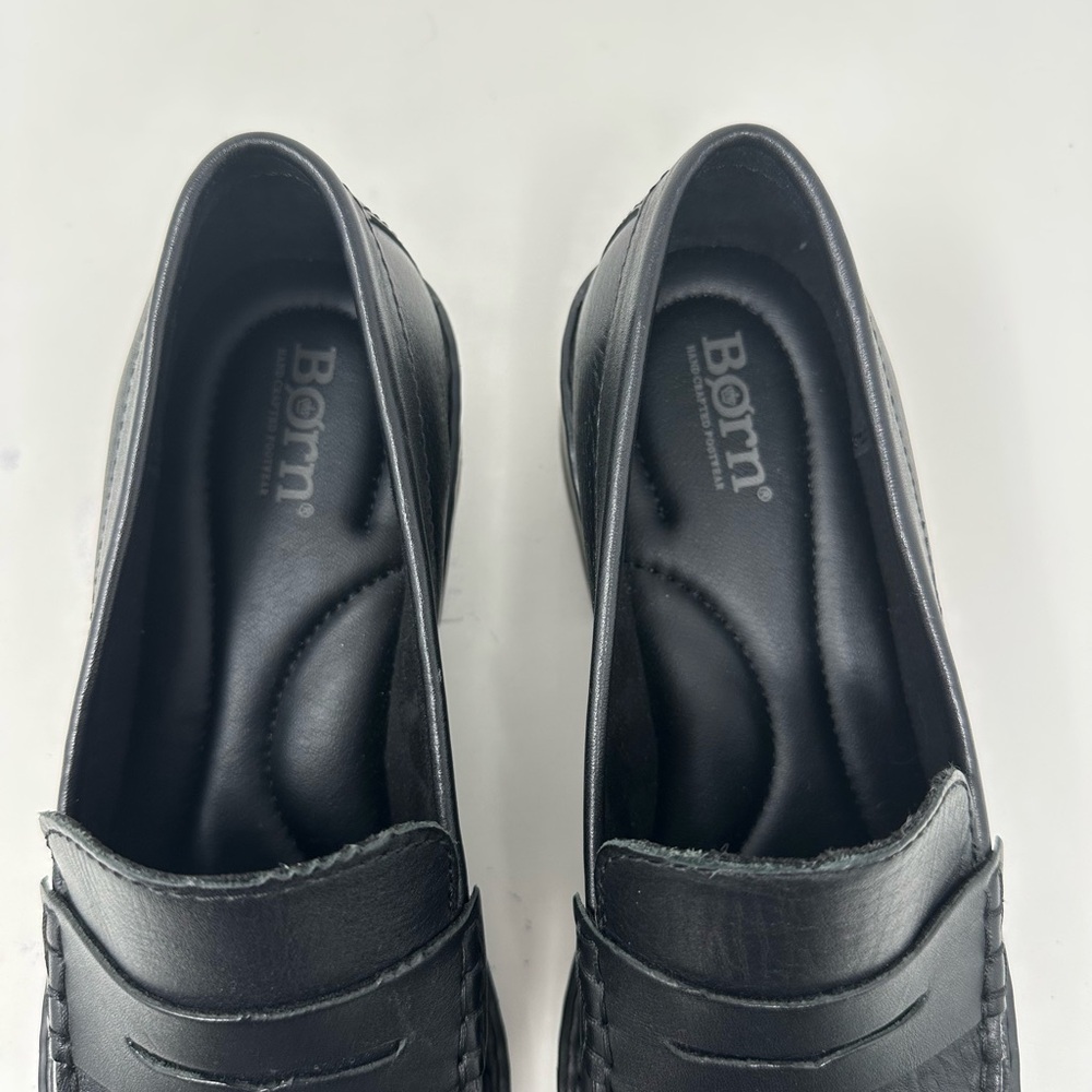New Born - Carrera Leather Lug Sole Platform Penny Loafers size 9.5M - Picture 14 of 15